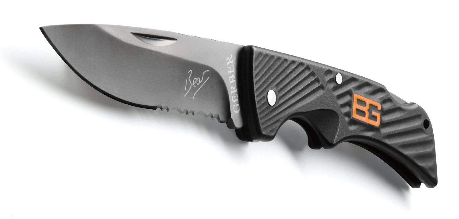 Gerber Bear Grylls Black 760 Survival Series Compact Scout Knife ...