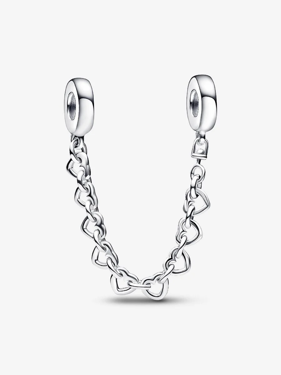 SAFETY CHAIN PANDORA ORIGINAL Cadena de Seguridad Corazones Enlazados