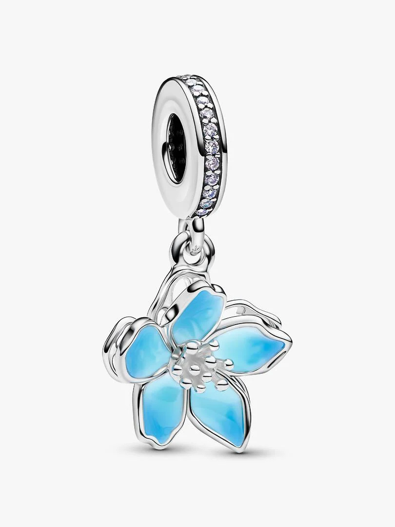 CHARM PANDORA ORIGINAL DIJE Colgante Flor Cerezo Azul