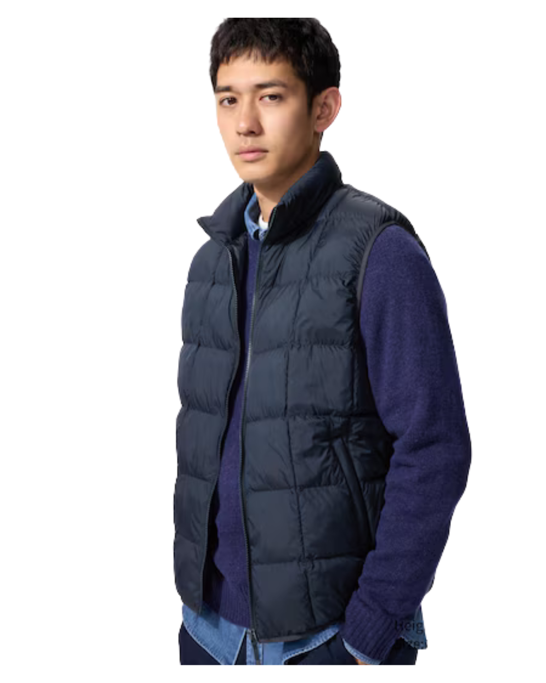 CHALECO UNIQLO PUFFERTECH VEST PVH70 AZUL MARINO