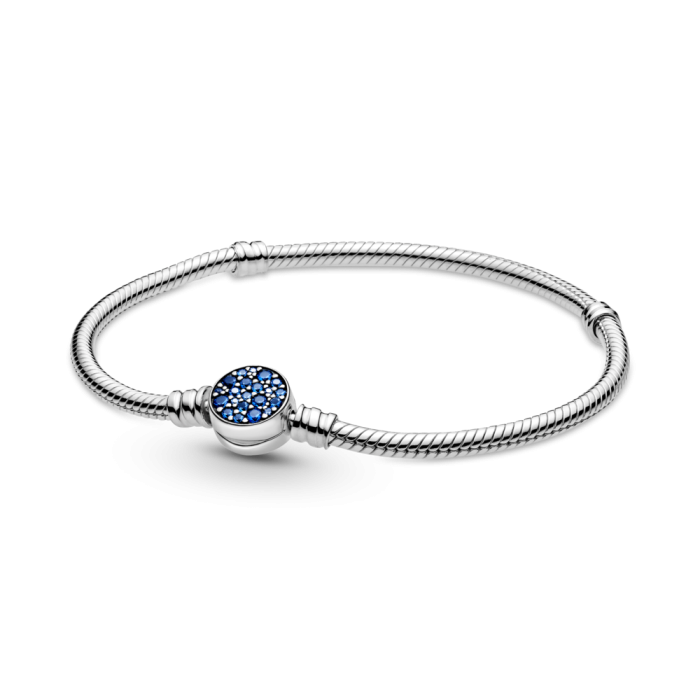 Pulsera Pandora Moments Cierre Disco Azul Brillante